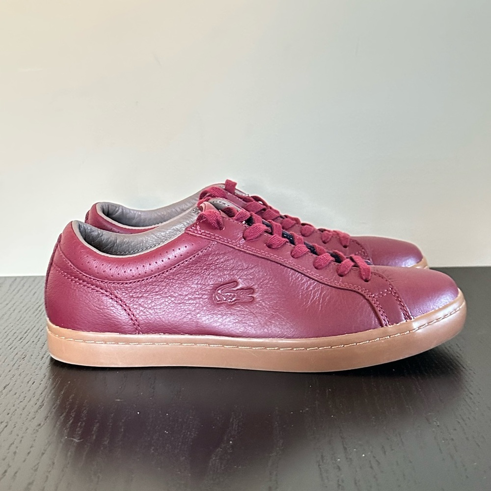 LACOSTE Straightset 3 SRM Leather  Sneakers Shoes Men Size 8